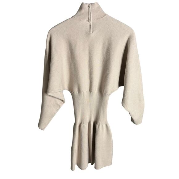 Zara High Neck Knit Mini Dress Beige Size S Blogger Favorite - Picture 8 of 11